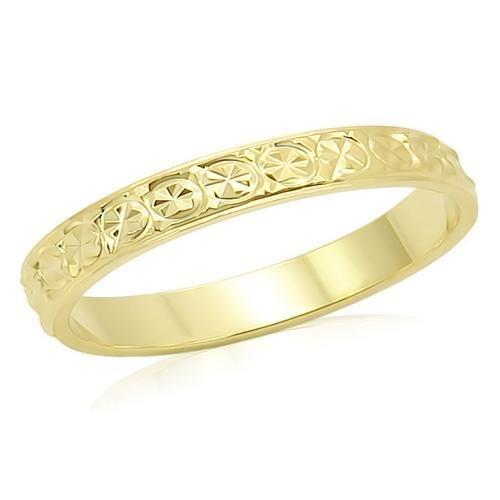 LO995 Gold Brass Ring with a smooth, polished surface, showcasing its elegant design without any stones.