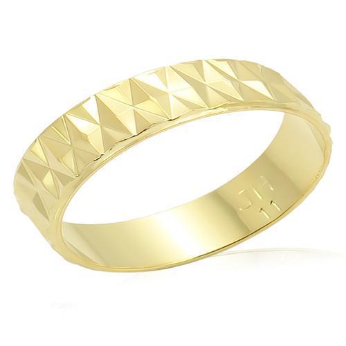 LO981 Gold Brass Ring with a smooth gold finish, showcasing its elegant design without any stones.