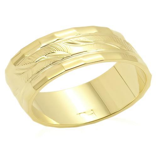 LO983 Gold Brass Ring showcasing its elegant gold plating and minimalist design, perfect for any occasion.