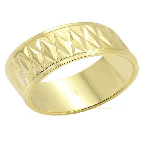 LO987 Gold Brass Ring featuring a sleek design with gold plating, perfect for everyday wear.