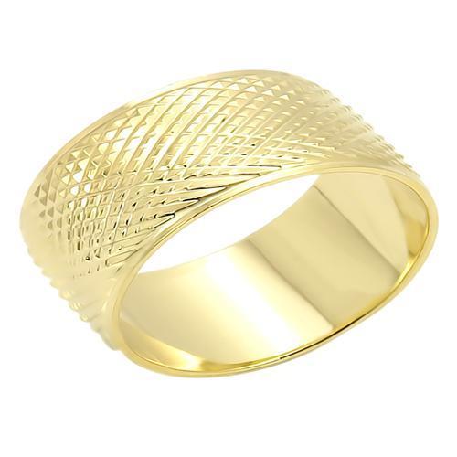 LO989 Gold Brass Ring with a sleek, minimalist design, featuring a luxurious gold finish and no center stone, perfect for everyday elegance.