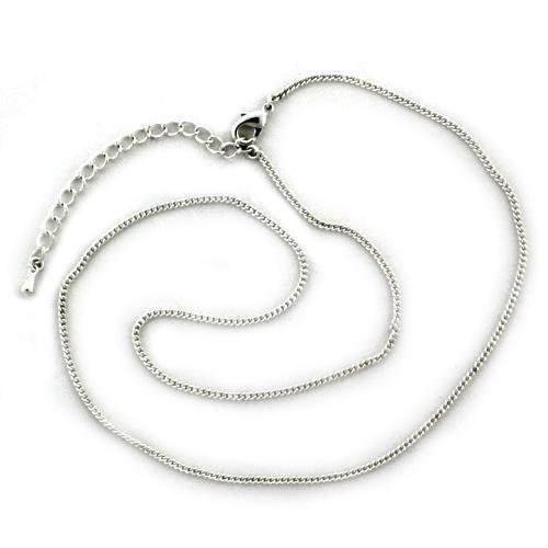 LOA1091-16+2 Brass Chain, elegantly silver plated, lightweight design.