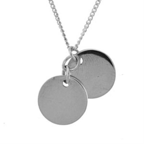 LOA164 Rhodium Brass Necklace with a sleek, minimalist design, showcasing its shiny rhodium finish and lightweight brass material.