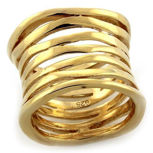 LOAS1140 Gold 925 Sterling Silver Ring with a minimalist design, showcasing its elegant gold finish and smooth surface.