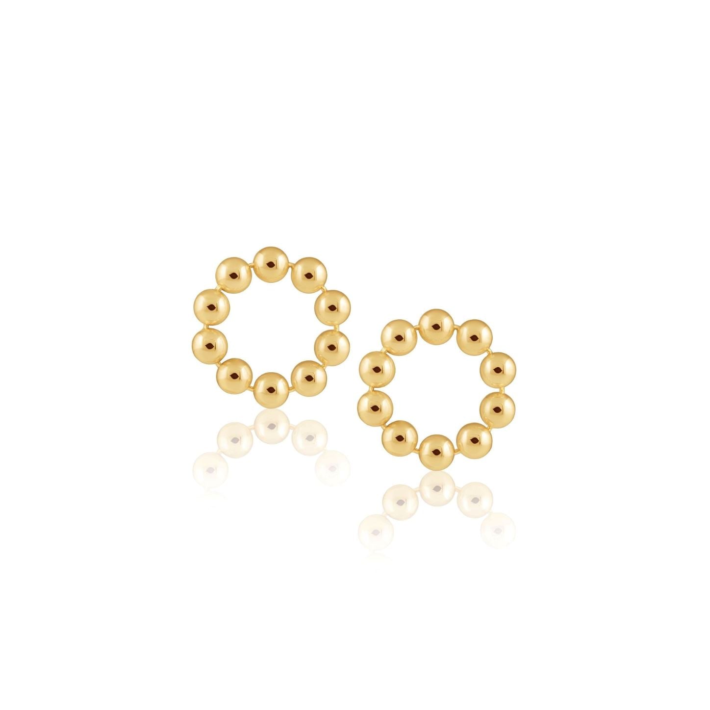 A pair of elegant Lolita Mini Hoop earrings made from Brazilian Gold Filled material, showcasing their radiant shine and 1-inch size.