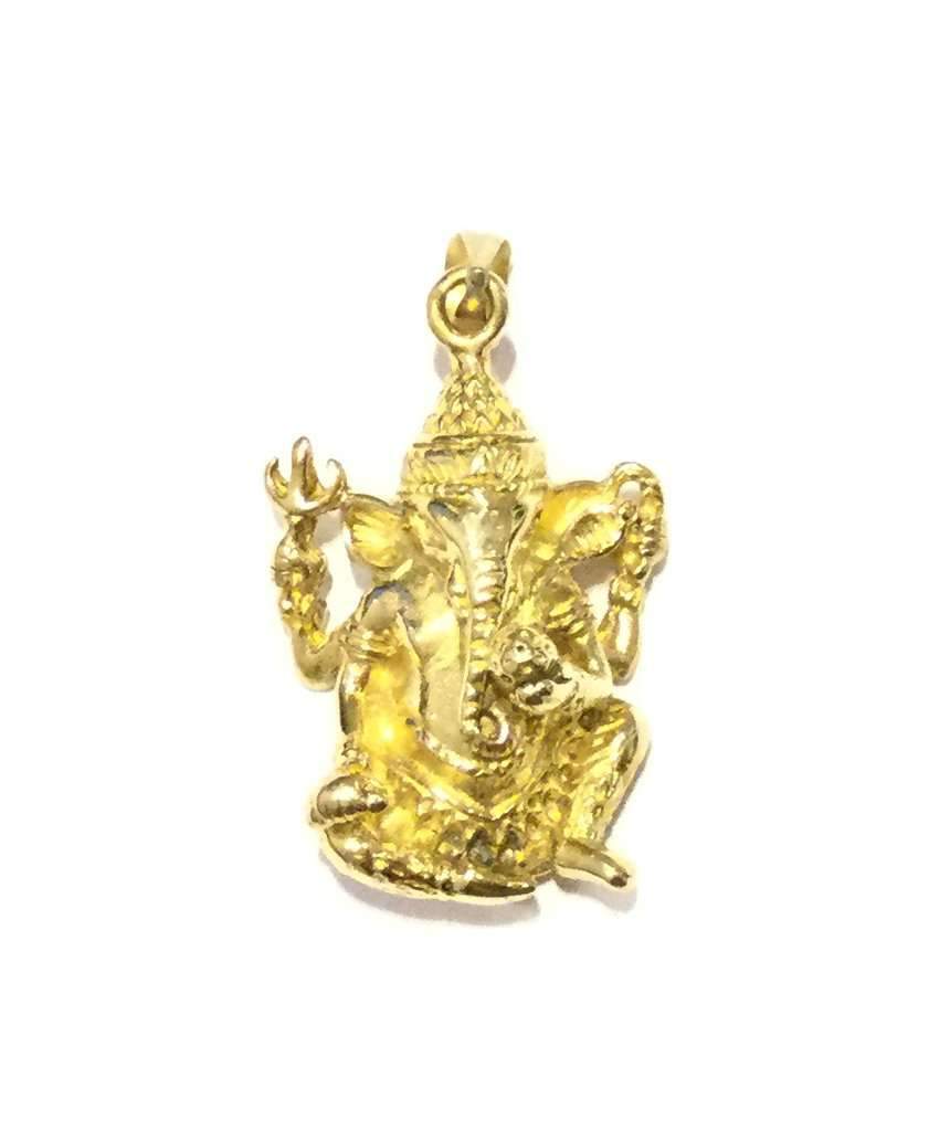 Urbiana Lord Ganesha Pendant made of brass and silver plating, featuring intricate design symbolizing beginnings and learning.