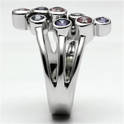 Lorna Cocktail Ring featuring rhodium brass and multi-color AAA CZ stones, elegantly designed for a stunning look.