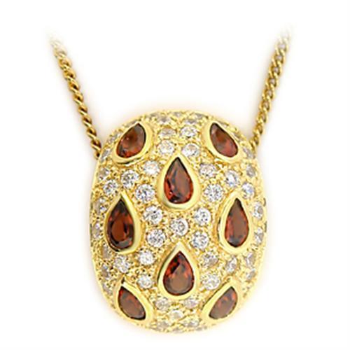 Gold 925 Sterling Silver Pendant featuring a genuine garnet stone, elegantly designed for stylish wear.