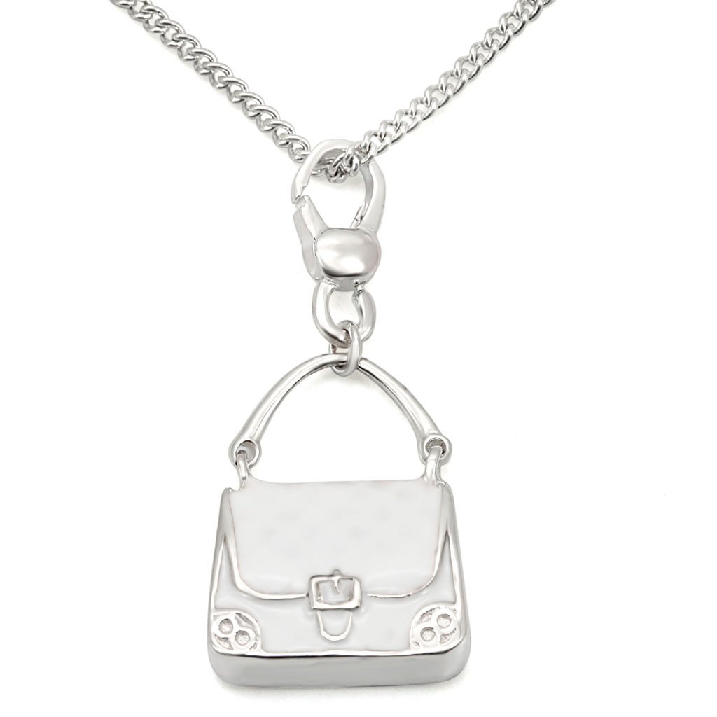 LOS439 Silver 925 Sterling Silver Chain Pendant, minimalist design without stone, showcasing elegant craftsmanship.