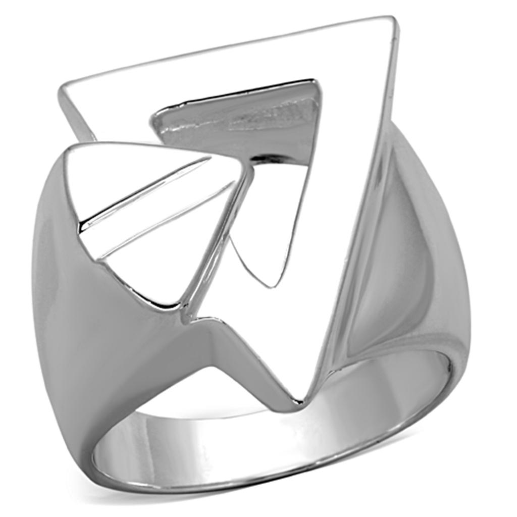 LOS773 Silver 925 Sterling Silver Ring, elegantly crafted without a stone, showcasing a smooth finish.