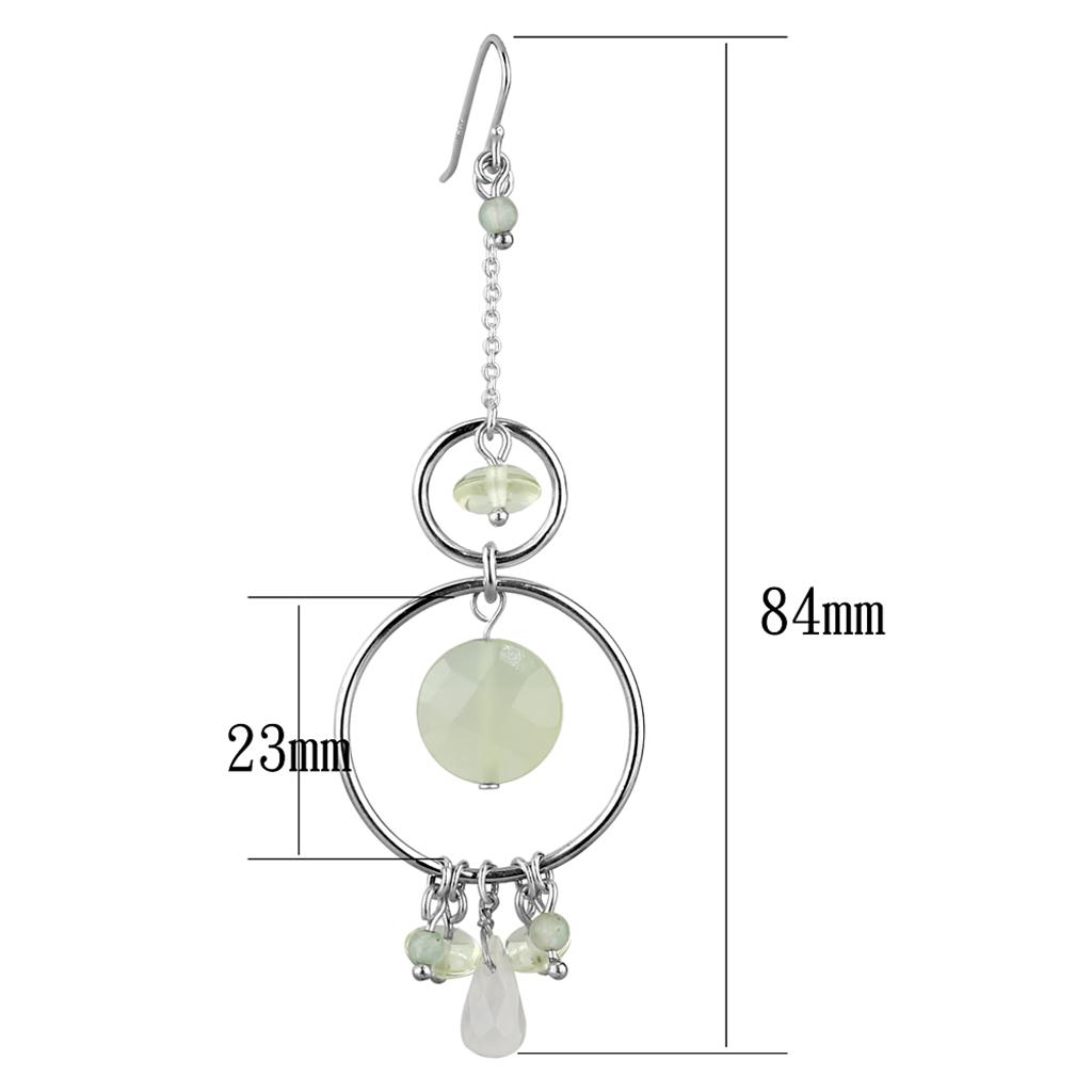 LOS791 Silver 925 Sterling Silver Earrings featuring vibrant multi-color synthetic jade stones, elegantly designed for any occasion.