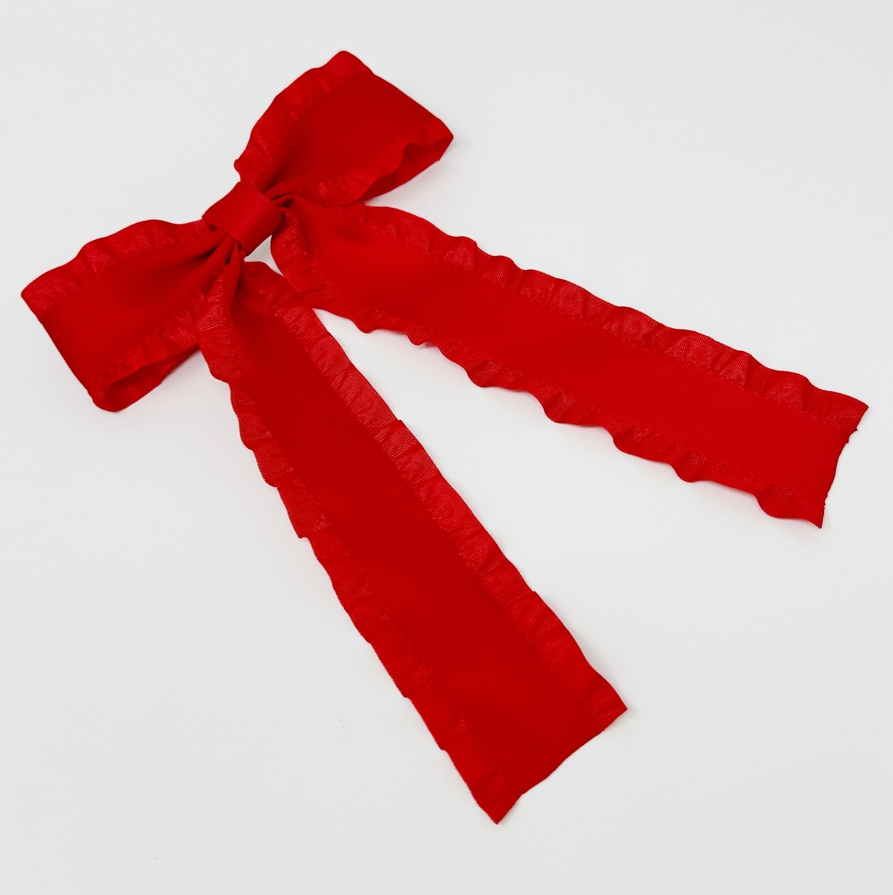 Love Game Frill Bow Hair Clip in vibrant colors with delicate frills, perfect for game days and holidays.