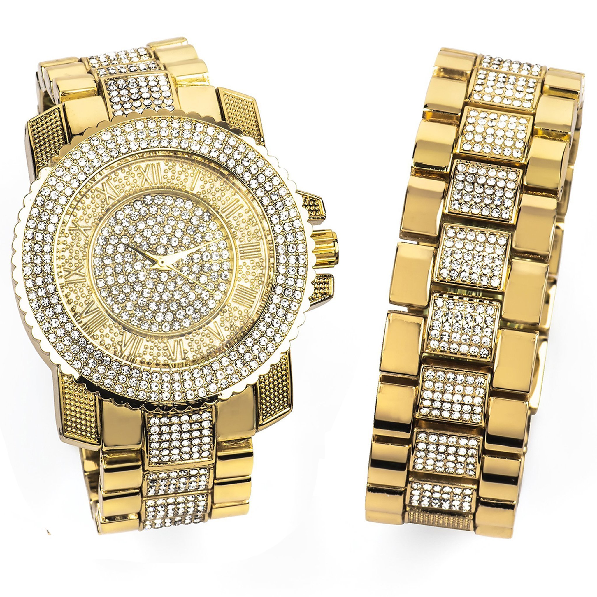 LUCIUS Ultra Bling watch and bracelet set featuring European crystals, showcasing luxury and elegance.