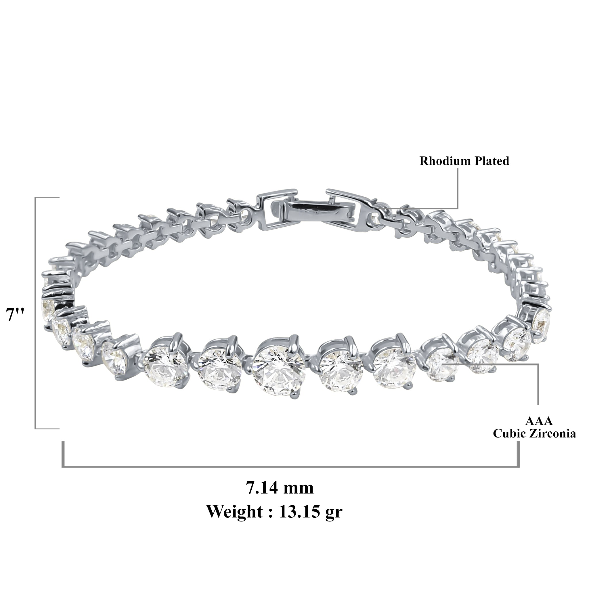 LUCULENTUS Bracelet featuring sparkling cubic zirconia stones set in 925 sterling silver, showcasing a luxurious and elegant design.