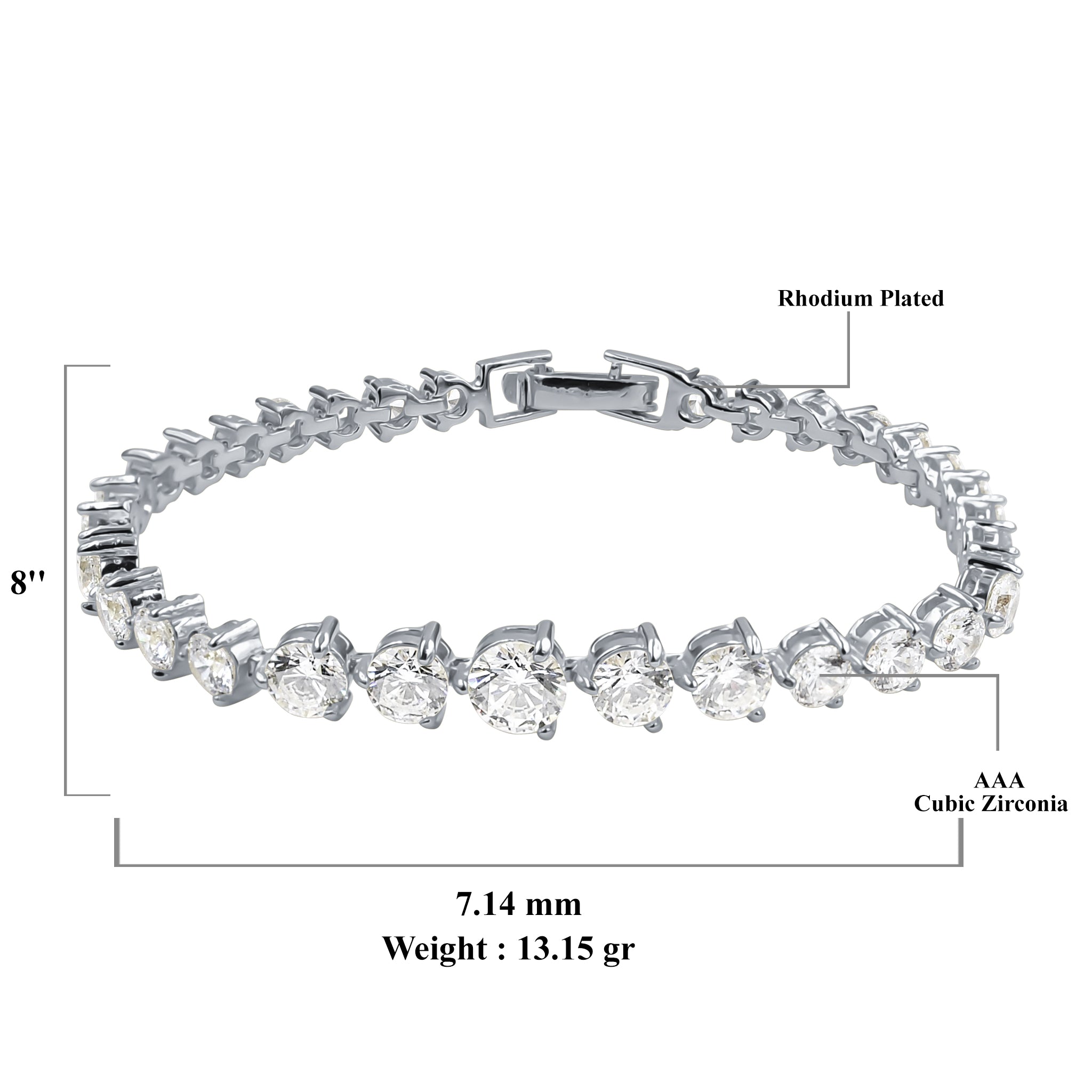 LUCULENTUS Bracelet featuring sparkling cubic zirconia stones set in 925 sterling silver, showcasing a luxurious and elegant design.