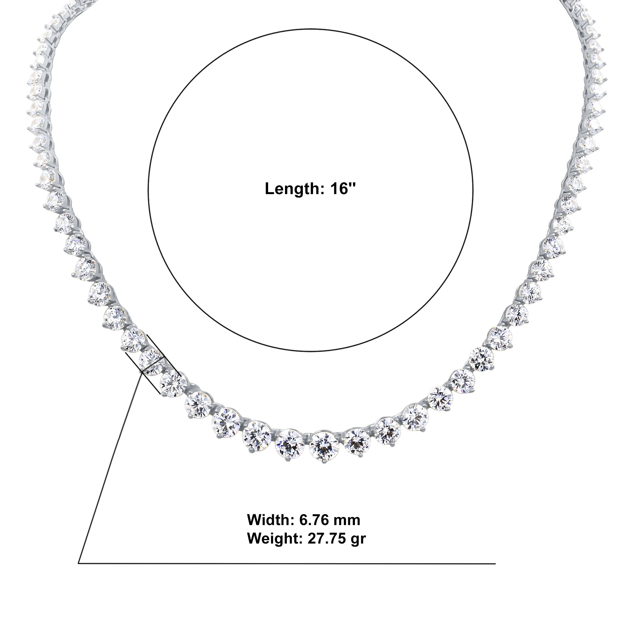 LUCULENTUS CHAIN featuring shimmering cubic zirconia stones set in 925 silver metal, showcasing a luxurious and elegant design.