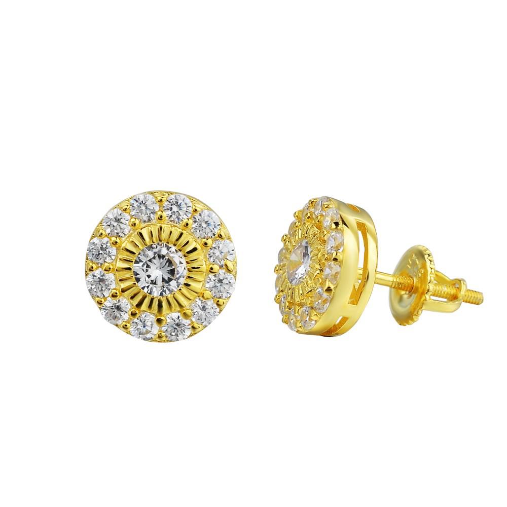 LUSCIOUS Screw Back Earrings featuring 925 Sterling Silver and sparkling Cubic Zircon stones, elegantly designed for versatile wear.