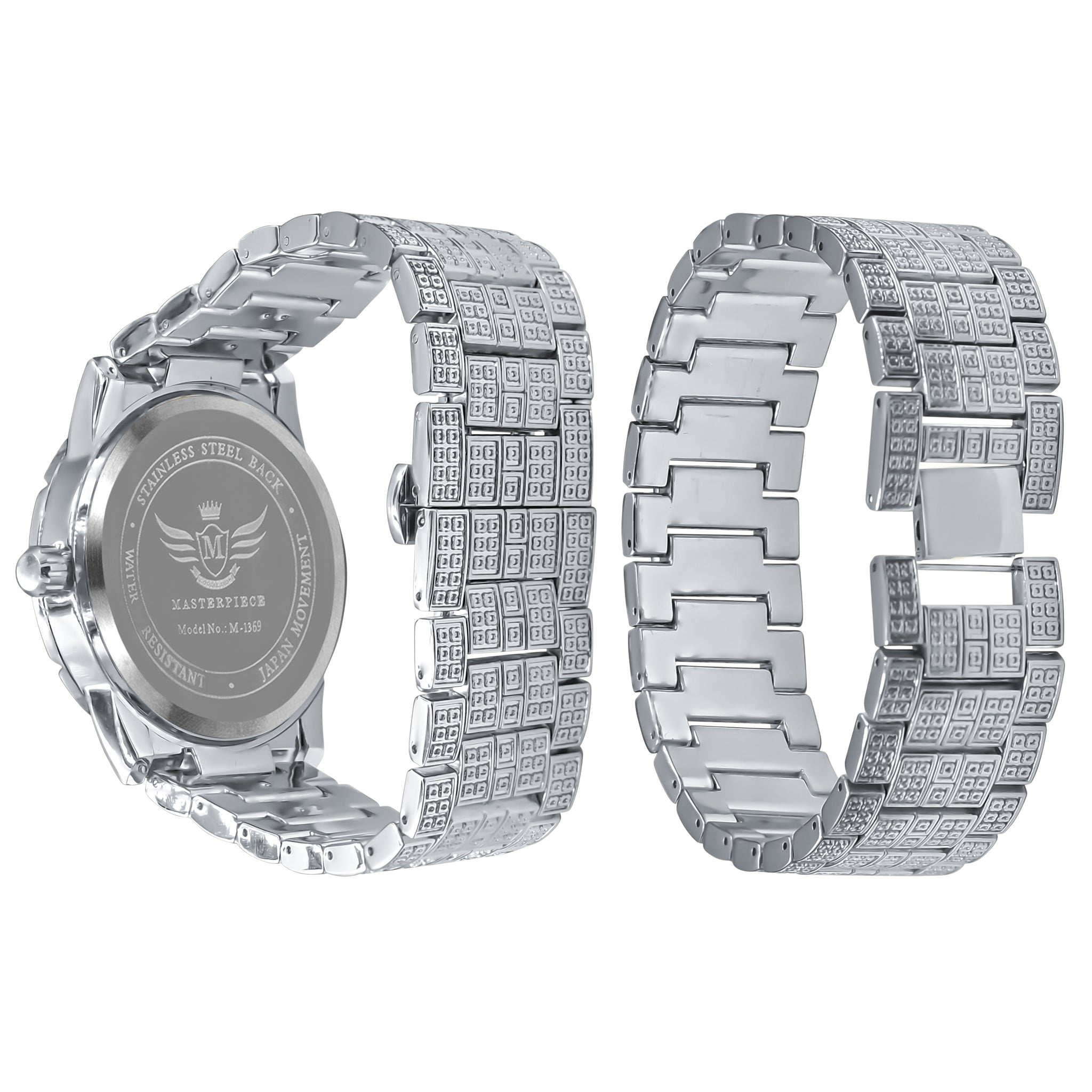 LUXE Crystal Watch Set featuring sparkling crystals, elegant design, and adjustable links, perfect for luxury enthusiasts.