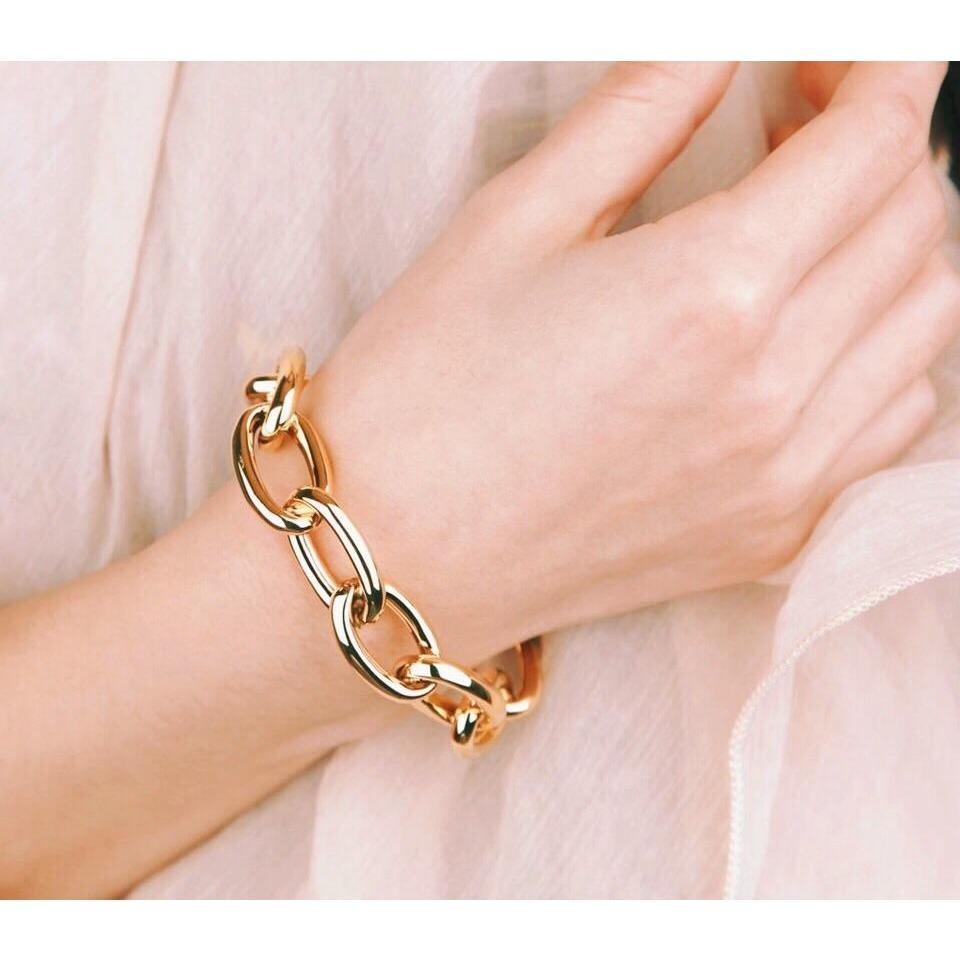 Macy Multi Link Cuff featuring a stylish 18k gold plated design, perfect for layering or wearing alone.