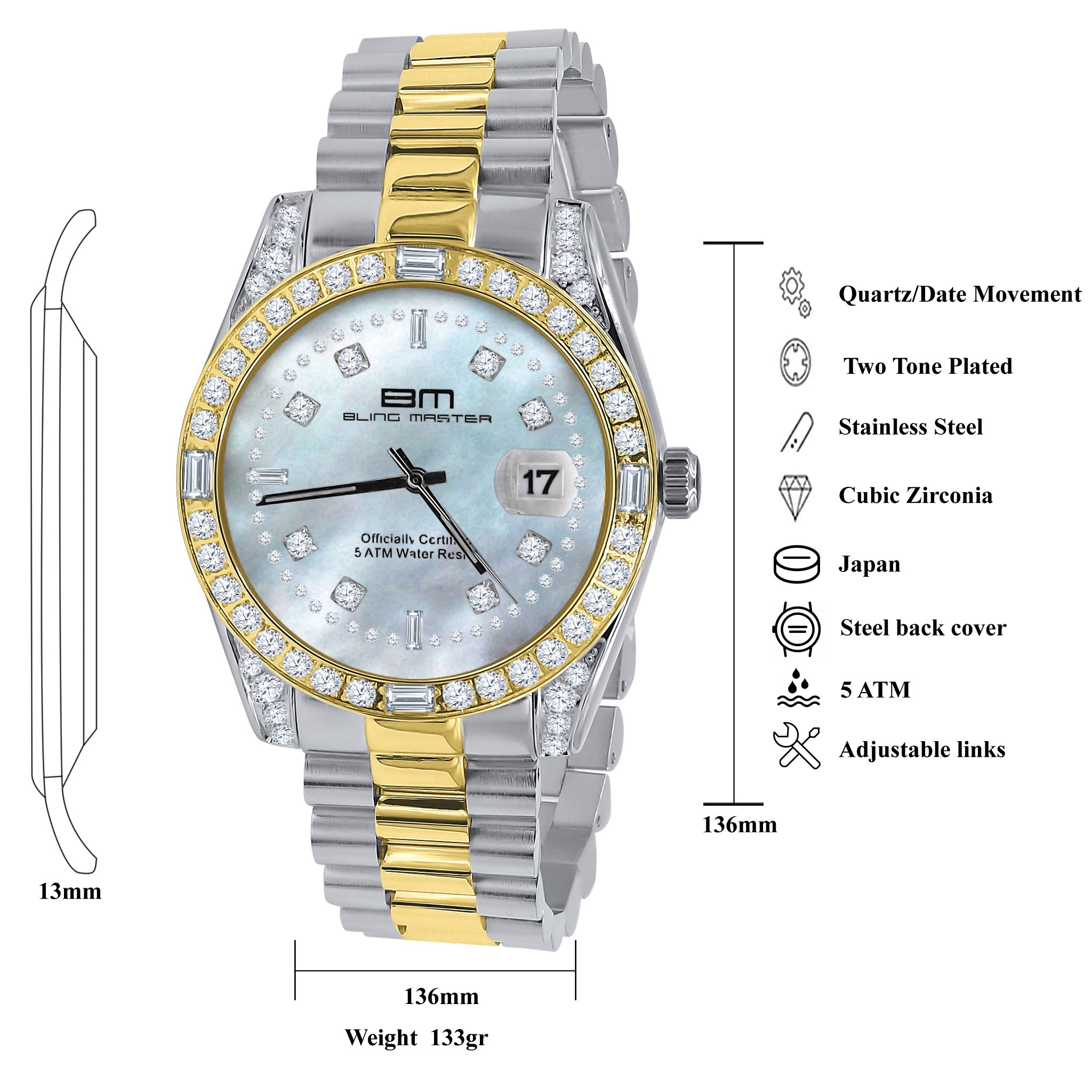 MAJESTY Steel CZ Watch featuring stainless steel and cubic zirconia, showcasing its elegant design and craftsmanship.