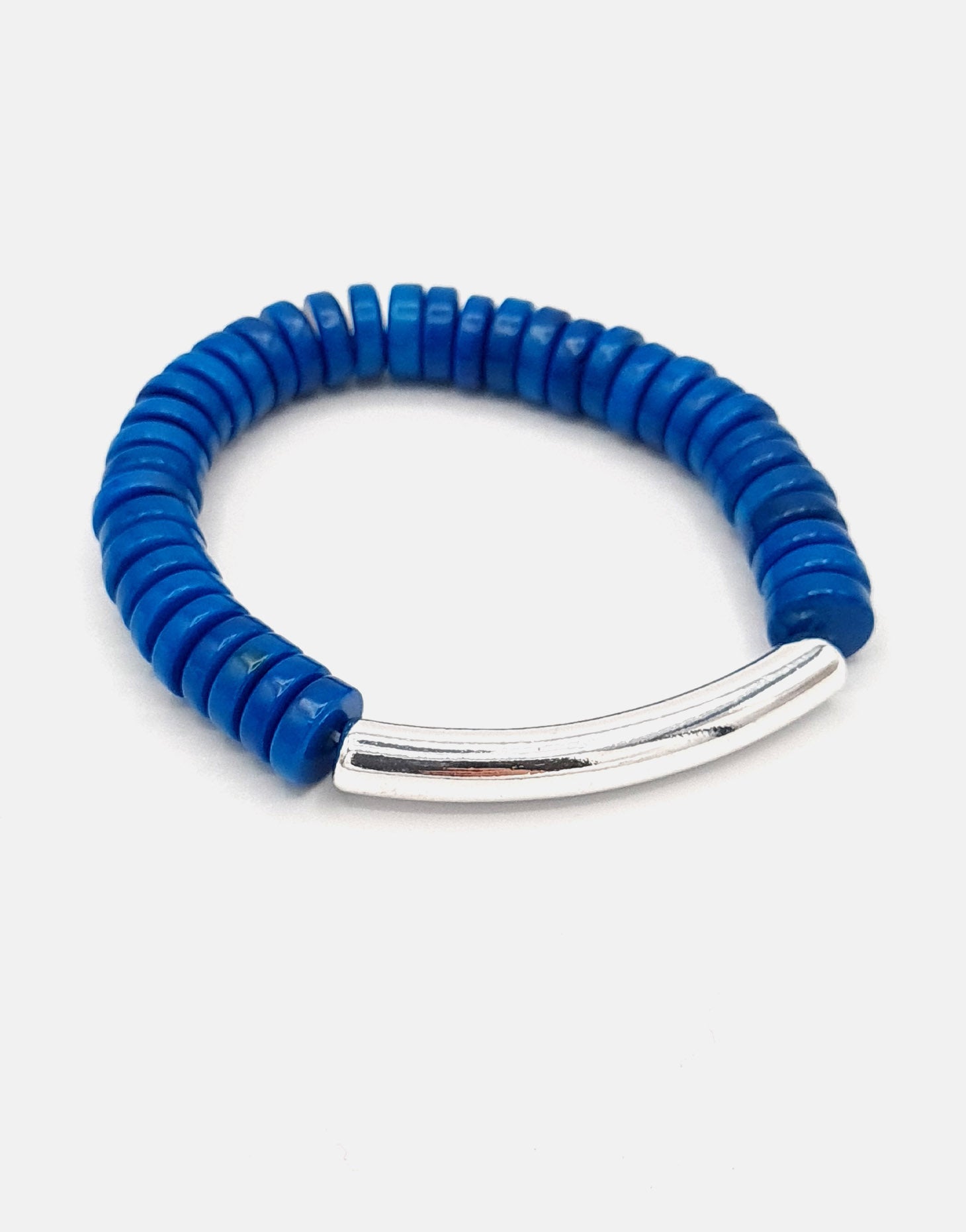 Manaus Bracelet featuring a sleek silver plated tube design, perfect for layering with other jewelry.