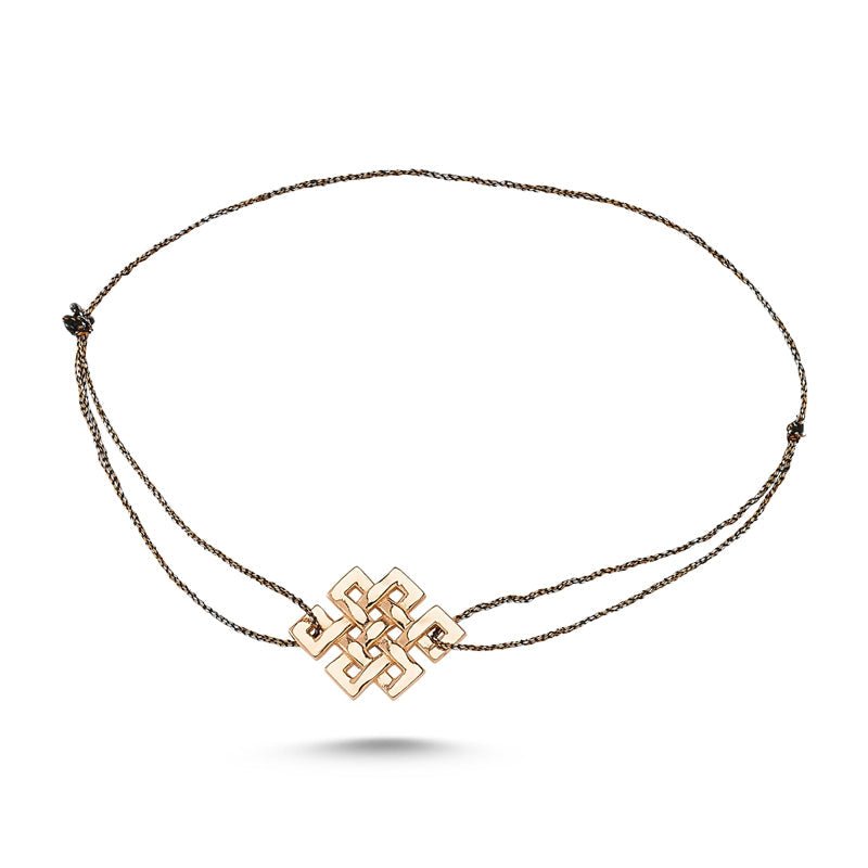 Handmade Mandala String Bracelet in Silver with intricate design, featuring 925 sterling silver and available in rose gold or rhodium plating.