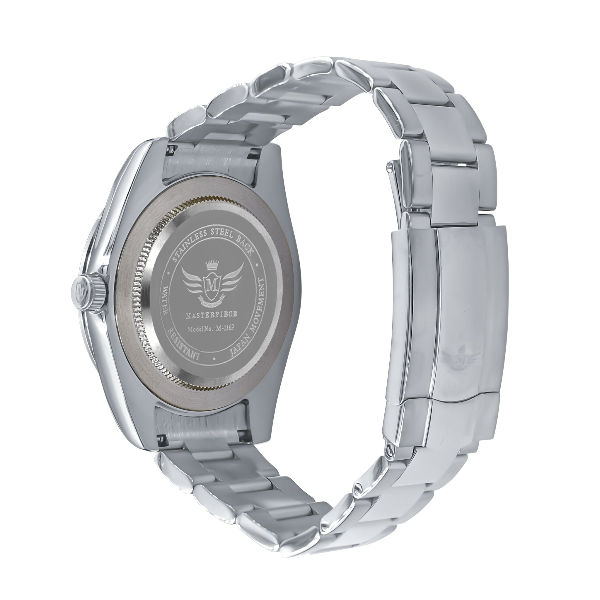 MARSHAL STEEL AUTOMATIC WATCH I 530681 featuring a dazzling dial with CZ stones and a polished stainless steel band.