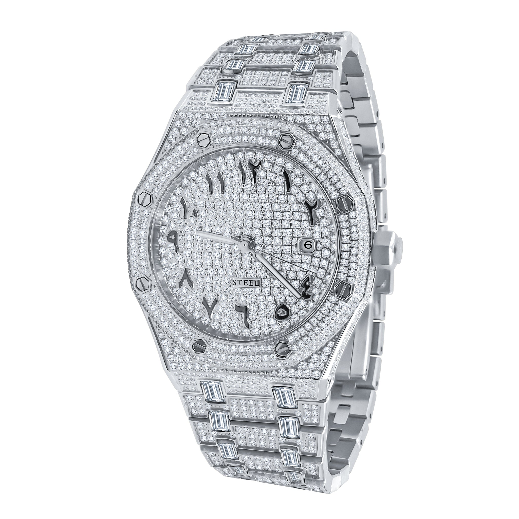 MAVERICK STEEL WATCH CZ I 530781 featuring cubic zirconia stones and a stainless steel bracelet, showcasing its elegant design.