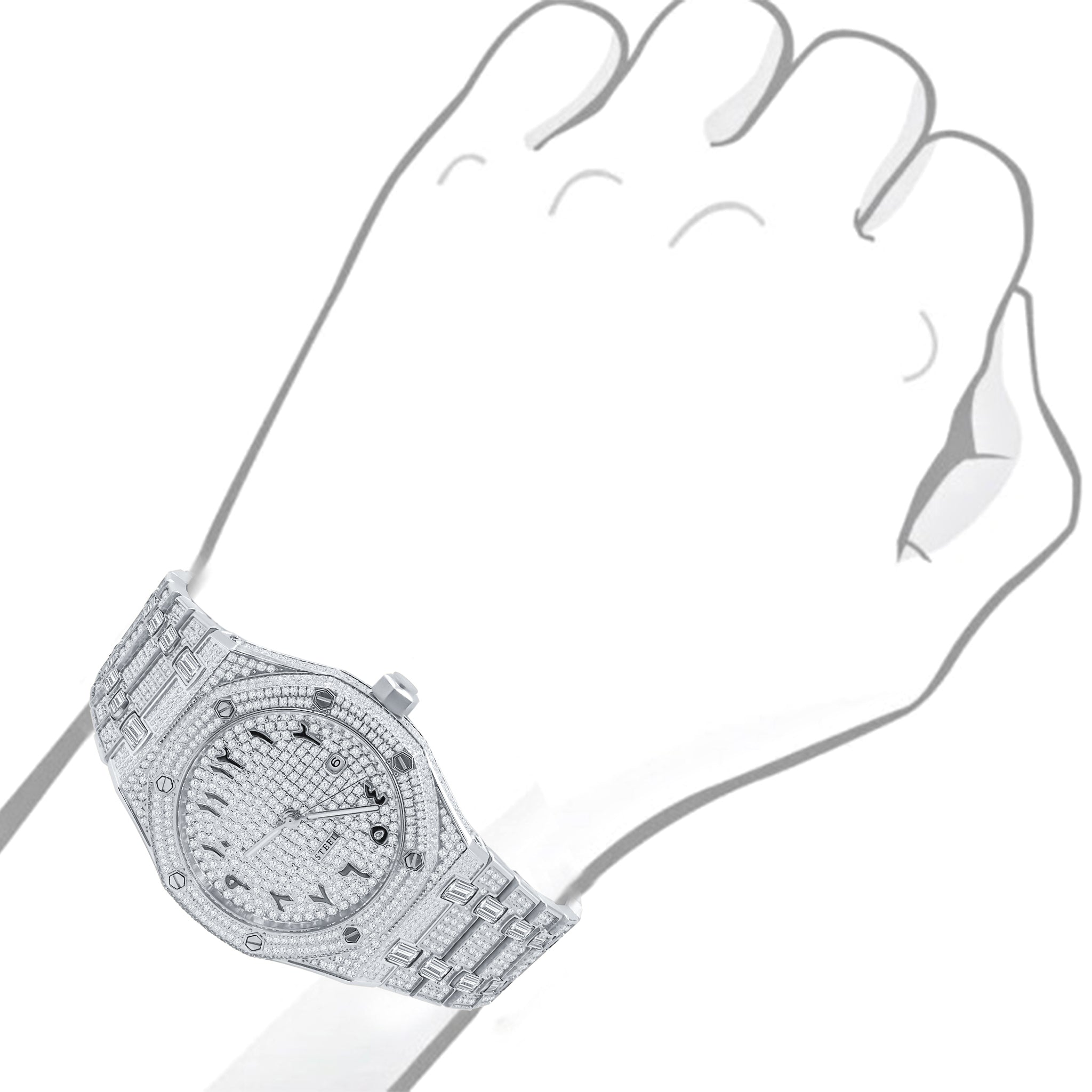 MAVERICK STEEL WATCH CZ I 530781 featuring cubic zirconia stones and a stainless steel bracelet, showcasing its elegant design.