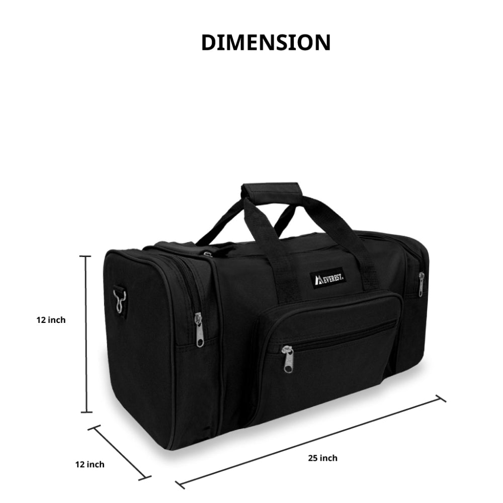 A medium-sized classic gear duffel bag in a stylish design, featuring a spacious main compartment and a comfortable shoulder strap.