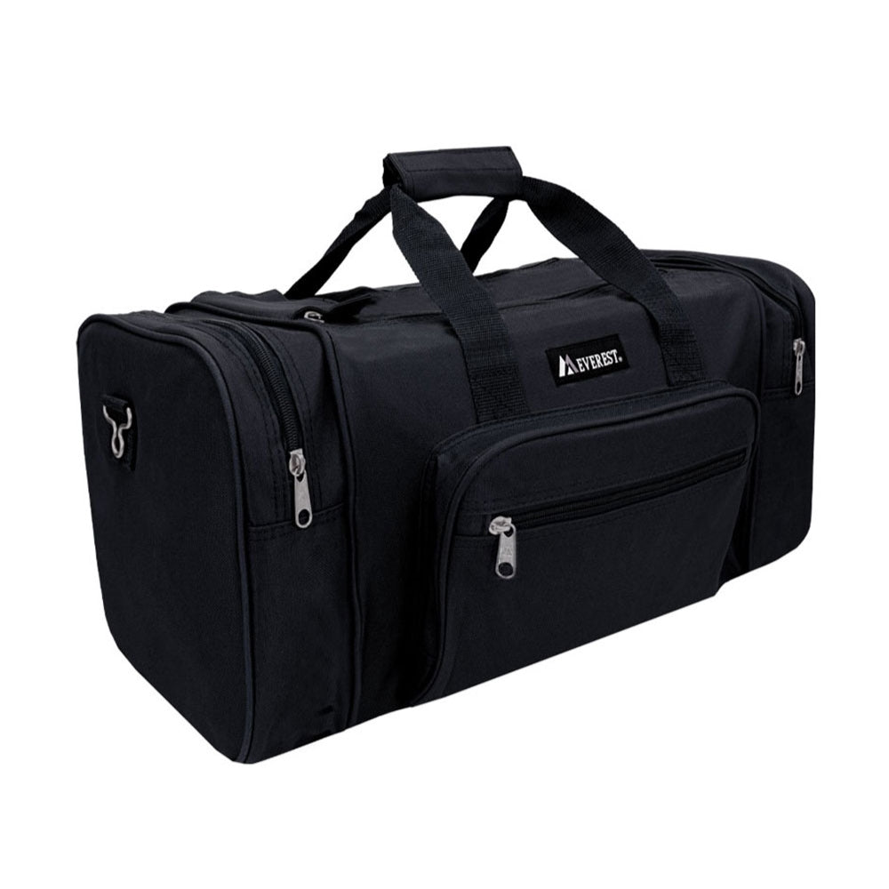 A medium-sized classic gear duffel bag in a stylish design, featuring a spacious main compartment and a comfortable shoulder strap.