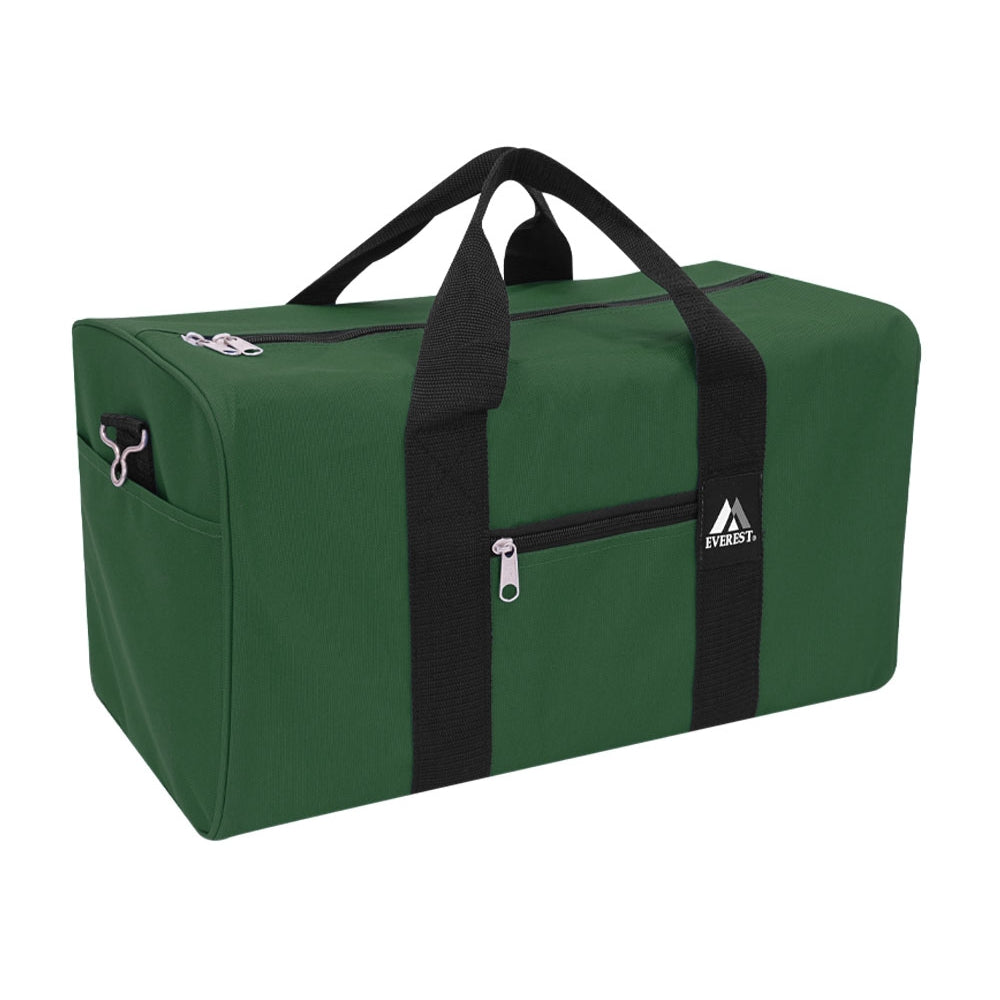 Medium Gear Duffel Bag in durable 600D polyester with multiple pockets and padded shoulder straps, ideal for travel and outdoor activities.