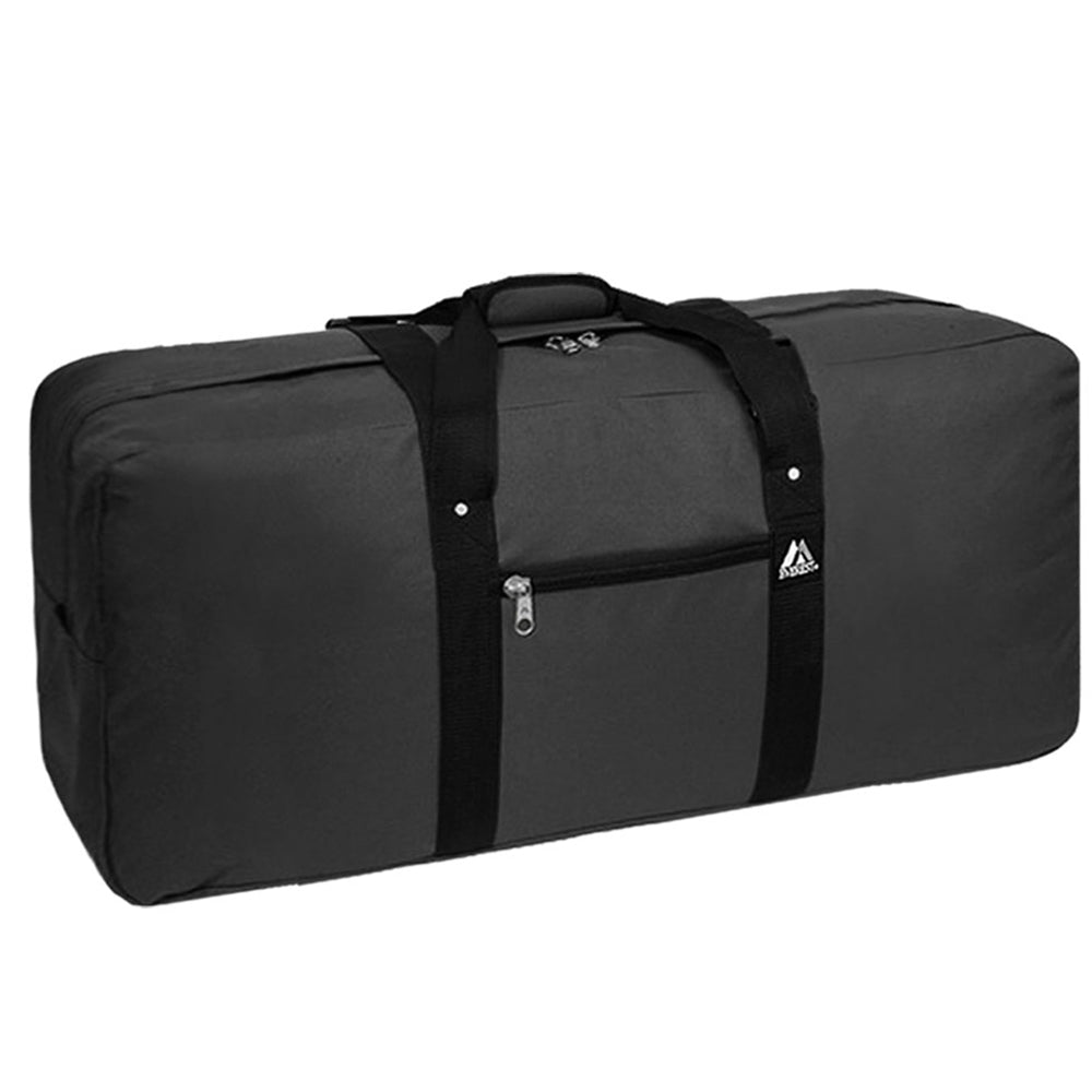 Medium Sized Cargo Duffel bag with wheels, featuring a telescopic handle and multiple zippered pockets, made from durable 600D polyester.