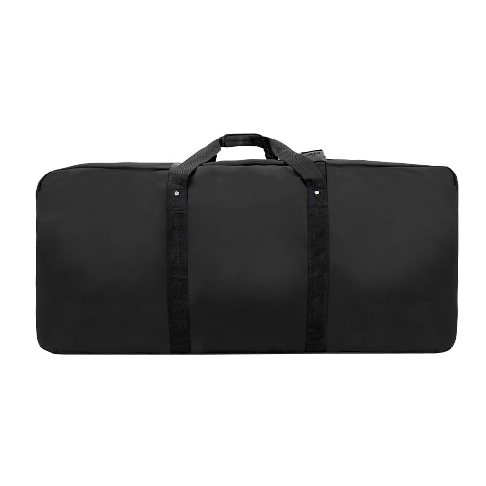 Medium Sized Cargo Duffel bag with wheels, featuring a telescopic handle and multiple zippered pockets, made from durable 600D polyester.