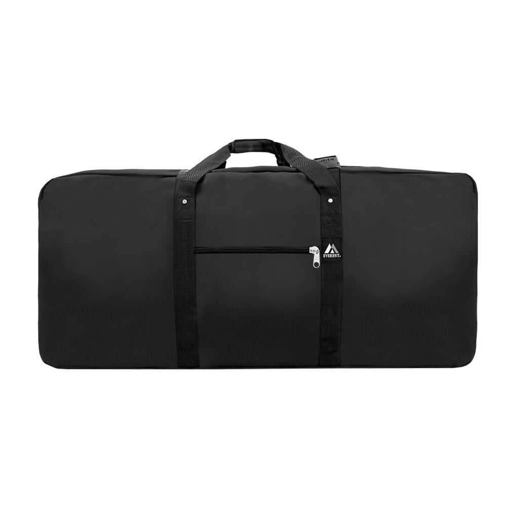 Medium Sized Cargo Duffel bag with wheels, featuring a telescopic handle and multiple zippered pockets, made from durable 600D polyester.