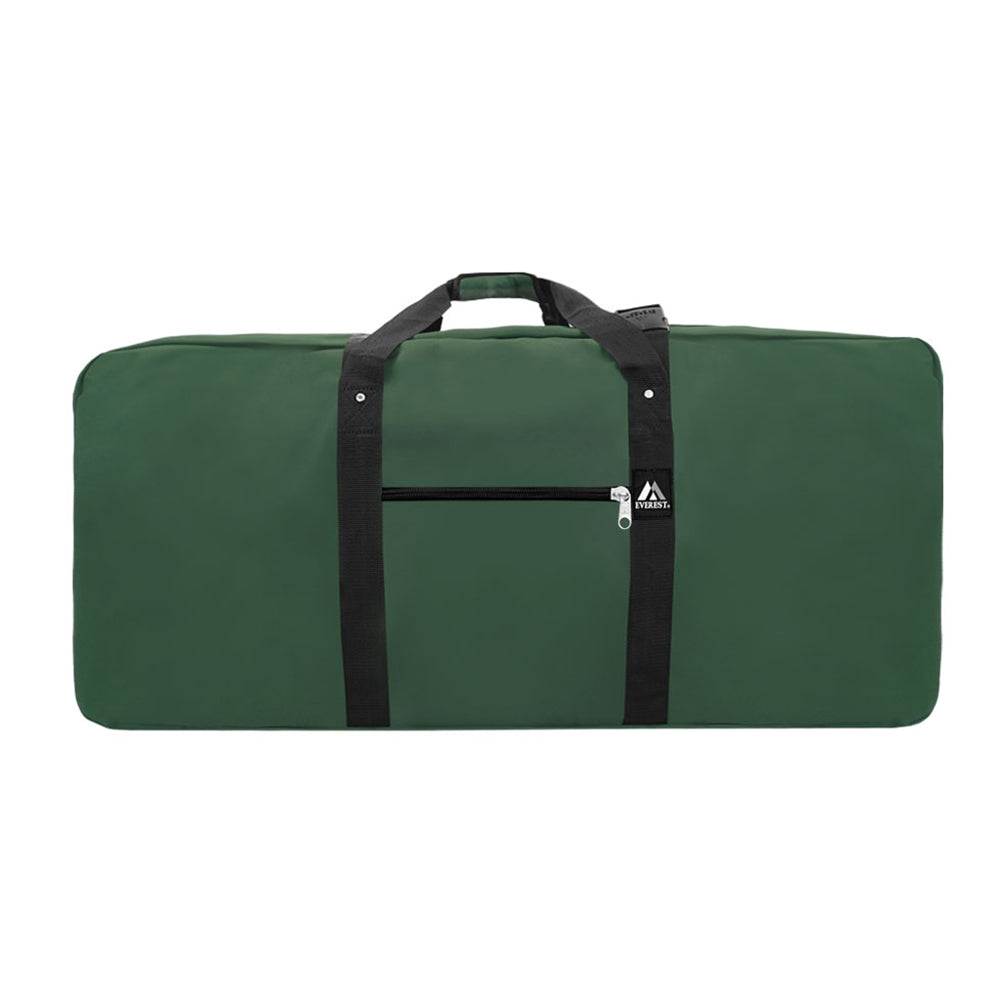 Medium Sized Cargo Duffel bag with wheels, featuring a telescopic handle and multiple zippered pockets, made from durable 600D polyester.