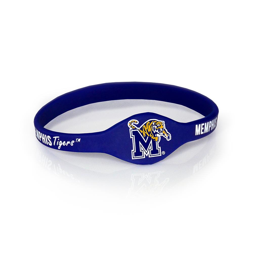 Memphis Tigers Silicone Bracelet in vibrant colors, showcasing team logo and durable design.