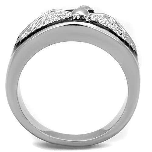 Men's stainless steel epoxy ring with high-polished jet finish, showcasing a sleek and modern design.