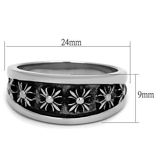 Men's stainless steel epoxy ring with high polished finish in jet color, showcasing modern design and durability.