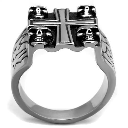 Men's stainless steel epoxy ring TK2316 with high-polished finish and jet black epoxy design.