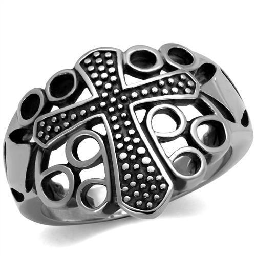 Men's stainless steel epoxy ring in jet black, high-polished finish, showcasing a sleek and modern design.