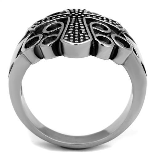 Men's stainless steel epoxy ring in jet black, high-polished finish, showcasing a sleek and modern design.