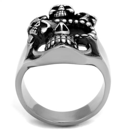 Men's stainless steel epoxy ring in jet black with a high-polished finish, showcasing its sleek and modern design.