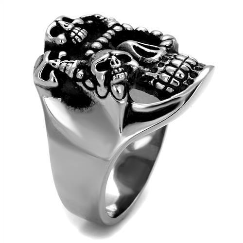 Men's stainless steel epoxy ring in jet black with a high-polished finish, showcasing its sleek and modern design.