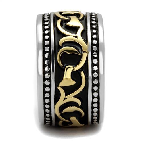 Men's stainless steel epoxy ring TK2234 with two-tone IP gold finish and sleek design.