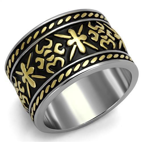 Men's stainless steel epoxy ring TK2236 with two-tone IP gold finish and sleek design.