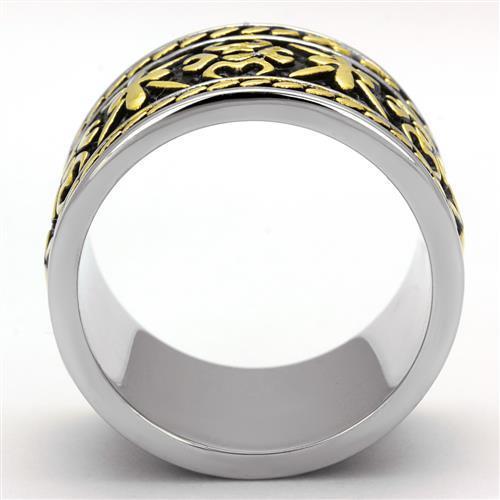 Men's stainless steel epoxy ring TK2236 with two-tone IP gold finish and sleek design.