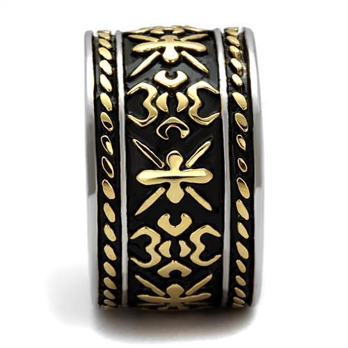 Men's stainless steel epoxy ring TK2236 with two-tone IP gold finish and sleek design.