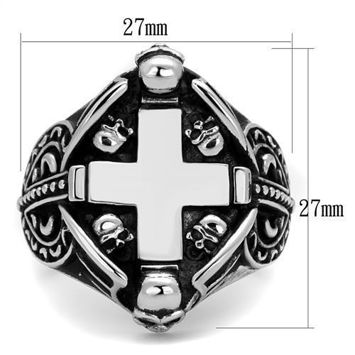 Men's stainless steel epoxy ring with high polished finish in jet black color, showcasing a sleek and modern design.