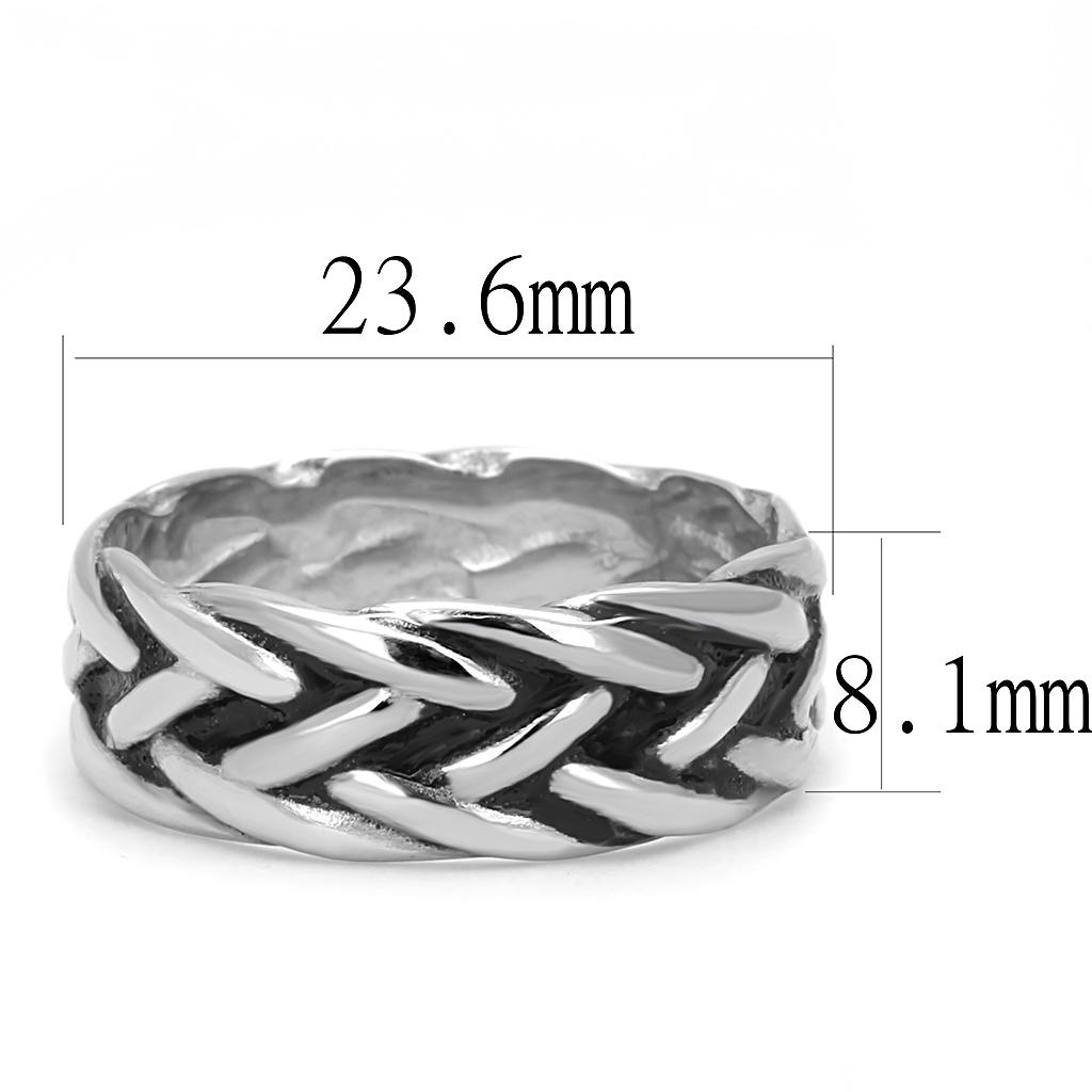 Men's stainless steel epoxy ring TK3280 with high polished finish and jet black color.